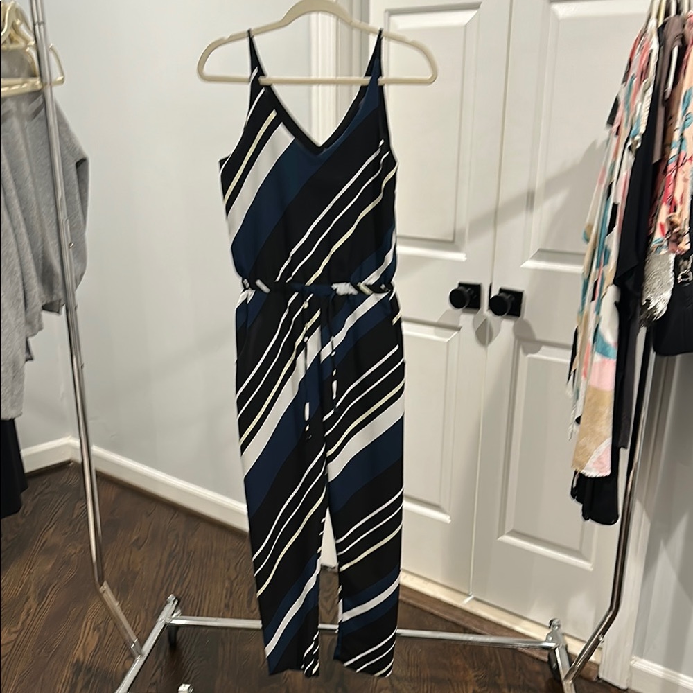 Striped Black and Blue Jumpsuit